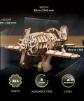 Vintage Wooden Airplane Model Kit With Wind Up Motor A Dope 1930s Racing Aircraft Puzzle For Adults DIY 3D Wood Plane Build Inspired By Old School Golden Age Of Flight Perfect Desk Display And Collectible Mechanical Hobby, 10.4x9.6x4.9 in