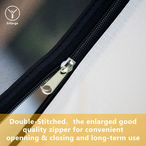 Close-up of zipper and stitching on 10x10 Pop Up Screen Tent With Mosquito Net UV Resistant Roof Waterproof Canopy