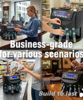 Plug And Play Usd Coin Counter And Automatic Wrapper Machine With Crisp Lcd Panel in use at different business settings
