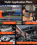 Snap Ring Pliers Set For Internal And External Circlips Beefy Build 4 Jaw Options in use for electrical and engine repair