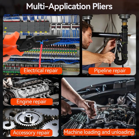 Snap Ring Pliers Set For Internal And External Circlips Beefy Build 4 Jaw Options in use for electrical and engine repair