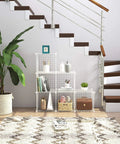 Six Cube Wire Storage Organizer With Metal Grid Shelves, Modular Cube Units in home under staircase with decor items