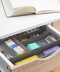 Expandable Kitchen Drawer Flatware Organizer Gray, Adjustable Cutlery Tray With 9 Compartments For Utensils And Silverware in drawer