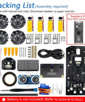 Mecanum Wheel Robot Car Kit for Raspberry Pi Pico Not Included, Dope Build With Arduino IDE Compatibility kit components