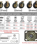 Set Of Four Rock Solid Pneumatic Caster Wheels With Smooth Rolling Rubber Tires For Cart And Furniture Moving Industrial Grade Hauling Gear With No Nonsense Real Deal Build showing fixed, swivel, and brake types.