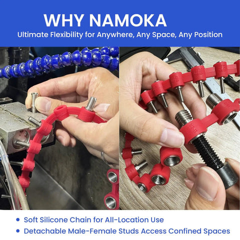 Detachable Nut And Bolt Thread Checker With Flexible Silicone Loop, Stainless Steel Gauges For Identifying Standard And Metric Sizes