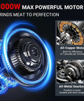 Aaobosi No 12 Meat Grinder With 3000W Max Power And Copper Motor showing powerful copper motor and all-metal gearbox design.