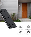 Six Pack 2.5 Inch Black Door Hinges With Screws Included For Doors Cabinets And DIY Projects in front of modern house
