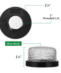 Pro Grade Premium Stainless Steel Mesh Strainer Aerator Screen with 3/4 in-14 size, black base, side and top view.