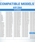 List of compatible models for Mixer Worm Gear Replacement Set For Whirlpool And KitchenAid Mixers Replaces 4162897 4169830