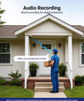 8 Channel Wired Security Camera System With 4 Indoor And Outdoor 1080P Cameras, Audio Recording, shown at home entrance.
