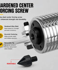 Close-up of center forcing screw and removable tip for Heavy Duty Hydraulic Gear Puller 5 To 50 Ton Bearing Puller