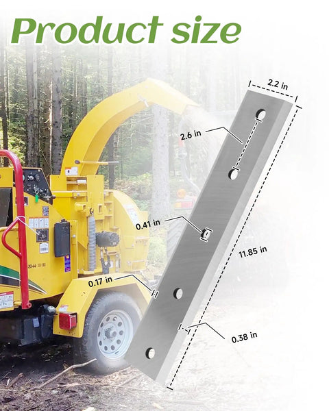 Heavy Duty 12 Inch Wood Chipper Blade Replacement Fits 4 Inch And 5 Inch Electric Start Chippers Shredder PK0903 PK090301 PK0915EH PK0915 with dimensions