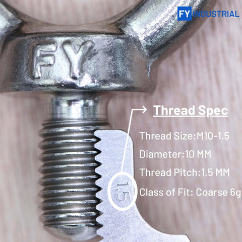 Beefed Up Industrial Grade Stainless Steel Lifting Eye Bolts M10 Set Of 5 Forged For Heavy Lifting, High Tensile Strength, JIS B1168 Certified