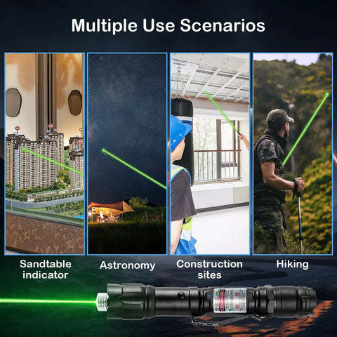 Green Light Flashlight Dope Rechargeable with Long Range Adjustable Focus Tactical Beam multiple scenarios use image
