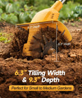 Cordless Tiller Cultivator For Lawn And Garden, 330 RPM Electric Garden Tiller With 9.3 Inch Width And 6.3 Inch Depth, Tool Only No Battery