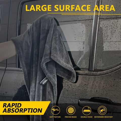 2 Pack 48x24 Inch Car Drying Towels For Ultra Absorbent Auto Detailing Heavy Duty Large Microfiber Car Wash Towels on wet car