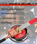 Heavy Duty Magnetic Welding Ground Clamp With Handy Handle, 500 Amp Weld Holder, copper tail, strong magnet support