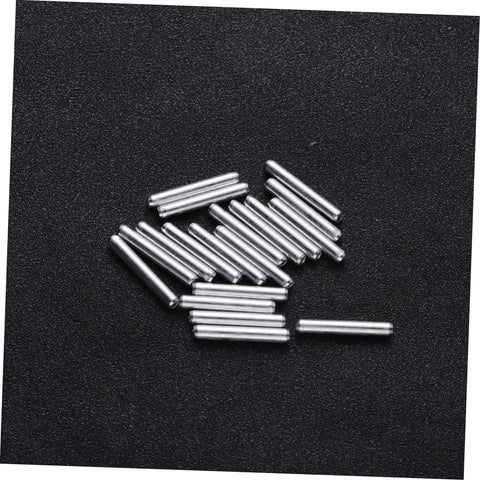 40 Piece DIY Robot Drive Shaft Kit For RC Robots Short Axle Steering Gears Metal Build Upgrade Dope For Custom Robo Projects Durable High Strength Metal Shafts Perfect For Hobbyists, Builders, And RC Robotic Creations on display, showing silver metal shafts arranged on a dark surface.