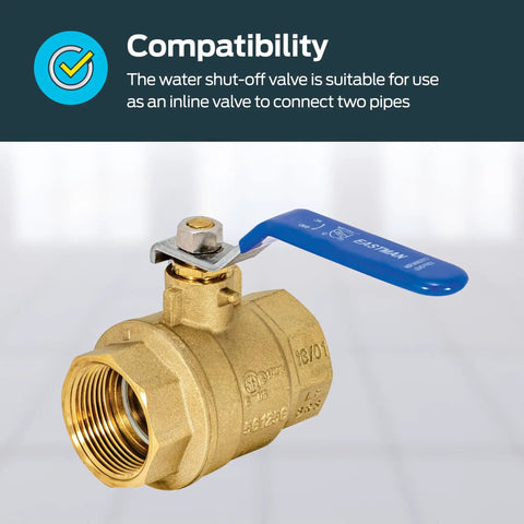 1-1/4 Inch IPS Beefed-Up Full Port Ball Valve Brass Plumbing Fitting Inline Shut Off For Maximum Flow Low Pressure Drop