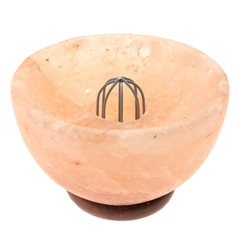 Hand Carved Himalayan Salt Ball Lamp With Wood Base And Dimmer Switch For A Cozy Home Vibe Pure Natural Salt Rock Night Light Decor 25W Bulb Included Authentic Mineral Lamp Gift