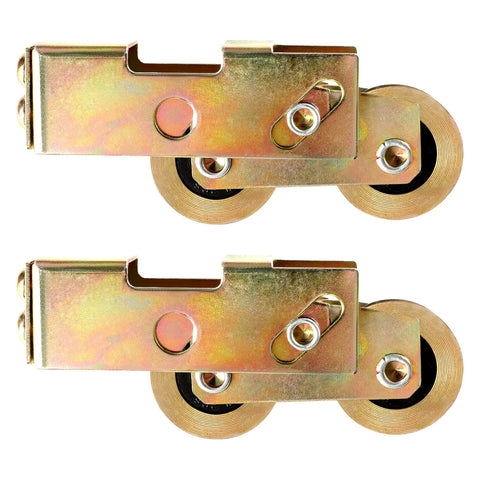 Sliding Patio Door Tandem Roller Assembly Replacement Rollers 1-1/4 Inch Steel Ball Bearing Wheels, 2 pack front view