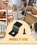 Garage Quality Heavy Duty Table Top Fasteners And Z Clips 100 Set With Screws Solid Steel Metal Connector Hardware showing Z-clip and screw for furniture use.