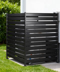 63 Inch High Black Privacy Screen For AC Units And Trash Cans, heavy duty fence panel in yard, weatherproof metal enclosure