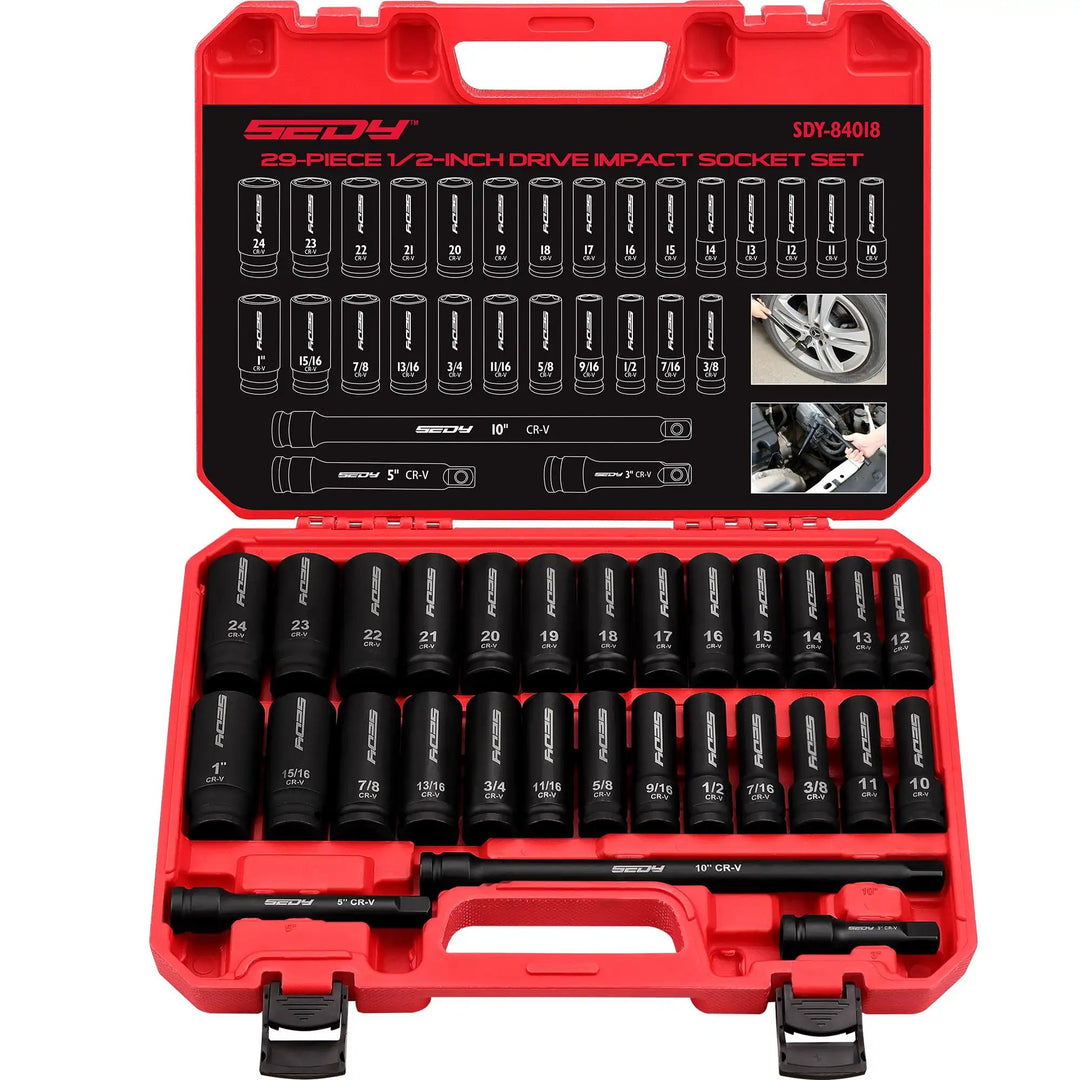 Heavy Duty 29-Piece Socket Set: SAE & Metric, Built Tough