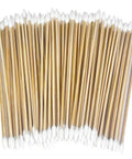 Double Pointed Cotton Swabs 200 Pcs Bamboo Sticks For Precision Cleaning with dual-tipped cotton heads and bamboo handles.