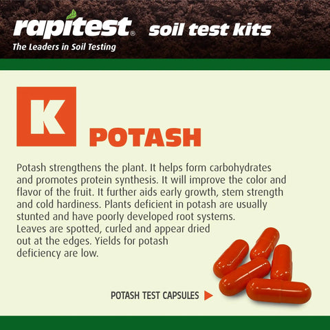 Easy At Home DIY Soil Test Kit For Gardens Veggies Flowers And Lawns With Quick Accurate pH And NPK Analysis Using Color Comparators And Capsule System Includes 20 Tests potash capsules