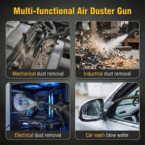Heavy Duty High Flow Air Blow Gun With Angled Bent Nozzle Compressed Air Line for mechanical and industrial dust removal.