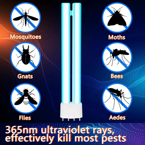 4 Pack 8.6 Inch 18W H Shaped Bug Zapper Replacement Bulbs With 4 Pin Base for Mosquitoes Flies Indoor Outdoor