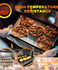 Crisping Oven Basket For Air Fryer Replacement Part Nonstick Stainless Steel Crisper Tray in oven with cookies, 13x11x3.3 inches