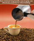 Pouring from Turkish Coffee Maker 600ml Stainless Steel Electric Pot 110V into cup on coffee beans.