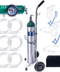 USA Made Oxygen Tank Complete Set 680 Liter Capacity ME E Size With Toggle Valve And Adjustable Regulator Ships Empty