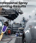 Desiccant Air Dryer System For Pneumatic Tools And HVLP Spray Guns, Removes Oil, Water And Moisture, attached to spray gun