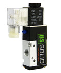 Compact 1/4 Inch NPT 3 Way 2 Position Pneumatic Solenoid Valve DC 12V With Aluminum Body IP65 Rated