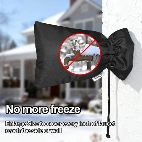 Rugged Heavy Duty Outdoor Faucet Covers Designed To Fend Off Bitter Winter Freezes While Keeping Your Exterior Piping Safe With Top Grade Insulation Hose Bib Sleeves Wall Tap Protectors Waterproof Two Pack Black on outdoor faucet.