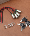 4 Pack 12mm On Off Metal Key Lock Switches With Prewired Leads Rotary Maintained Latching Key Switches Set Includes 8 Keys Built For Easy Use Universal Key System For Shared Gear And Fleet Vehicles. 4-pack prewired metal key switches with keys and mounting nuts