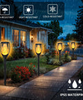 7 Pack Solar Torch Lights With Flickering Flame For Realistic Look, Large Size Garden Decor For Pathway Patio And Yard Vibes