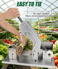 Semi Automatic Vegetable Strapping Machine Compact PE PVC Film Tying Tool Adjustable Tightness Bundler for easy usage in gardens.