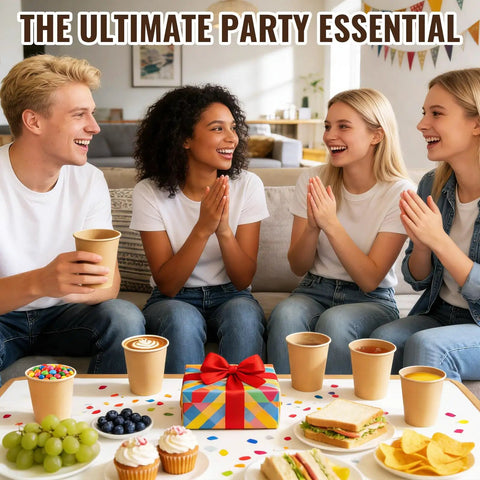 300 Count 8 Oz Unbleached Kraft Paper Cups Disposable Coffee Cups For Hot Or Cold Drinks Leak Resistant And Sturdy Ideal For Parties Home Or Office Use