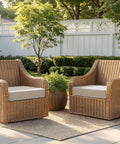 Beige Outdoor Chair Cushions Set Of 2 19x19x3 Inches Waterproof Patio Seat Cushions For Outdoor Furniture