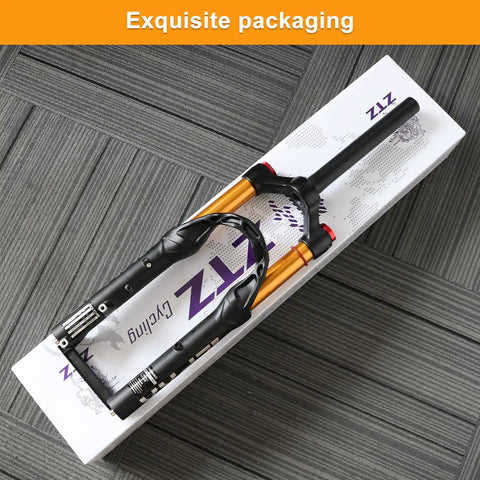 Lightweight 20 Inch Bike Air Suspension Fork With 120mm Travel on packaging box with branding