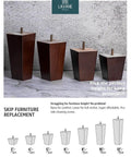 8 Inch Solid Wood Pyramid Furniture Legs Set Of 4 Walnut Replacement Feet For Couch And Sofa, DIY Repair And Restoration