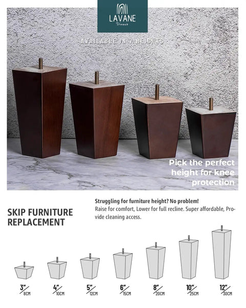 8 Inch Solid Wood Pyramid Furniture Legs Set Of 4 Walnut Replacement Feet For Couch And Sofa, DIY Repair And Restoration