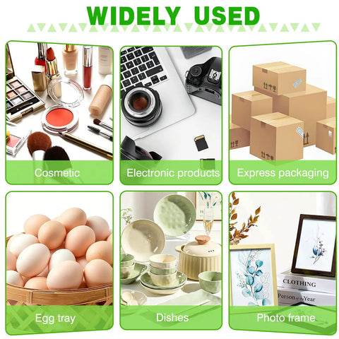 Ultra Thick Foam Sheets 110 Pack for protecting cosmetics, electronics, packaging boxes, egg trays, dishes, and photo frames.