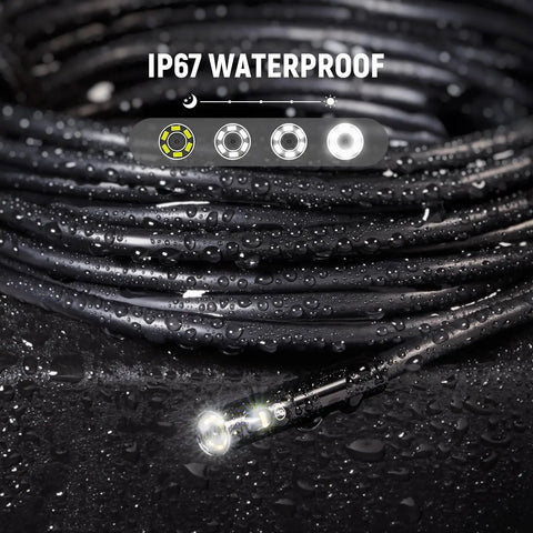 5 Inch IPS Screen Borescope With Light For Split Screen View 1080P HD Sewer Inspection Camera Long Reach Plumbing Snake For Home Auto DIY Projects For Tight Spaces And Dark Corners In Homes And Vehicles, IP67 waterproof cable