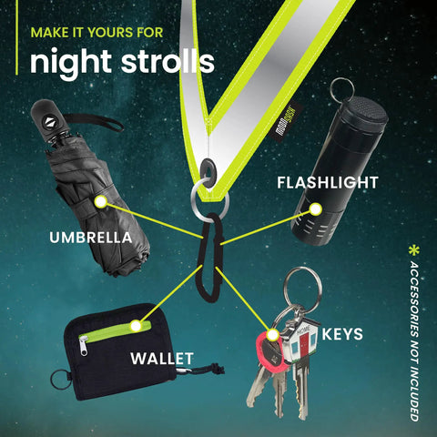Reflective Walking Sash For Night Jogging And Running With Reversible Wearable Light Belt And Glowing Strips To Keep You Ridin Safe On The Streets Usa Made Fly Fitness Gear